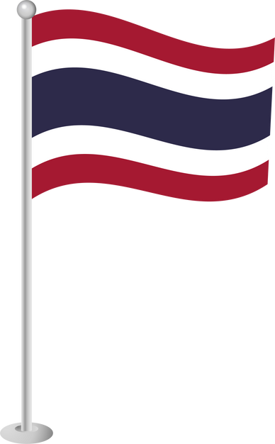 Thailand Flag on a Flagpole